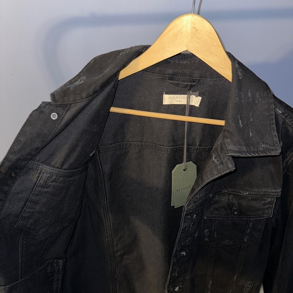 AllSaints Denim Jacket in black. Size: Small - Picture 2 of 4